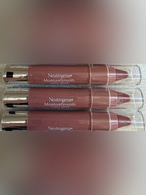 (3) Neutrogena MoistureSmooth Lip Balm Color Sticks- #110 ALMOND NUDE